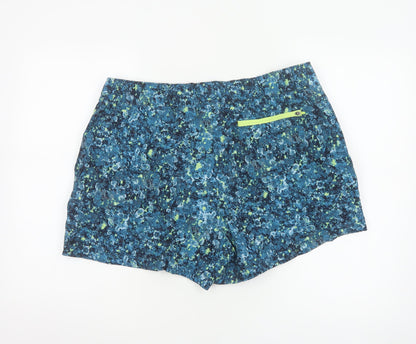 The North Face Women's Blue XL Printed Running Shorts Drawstring Pockets