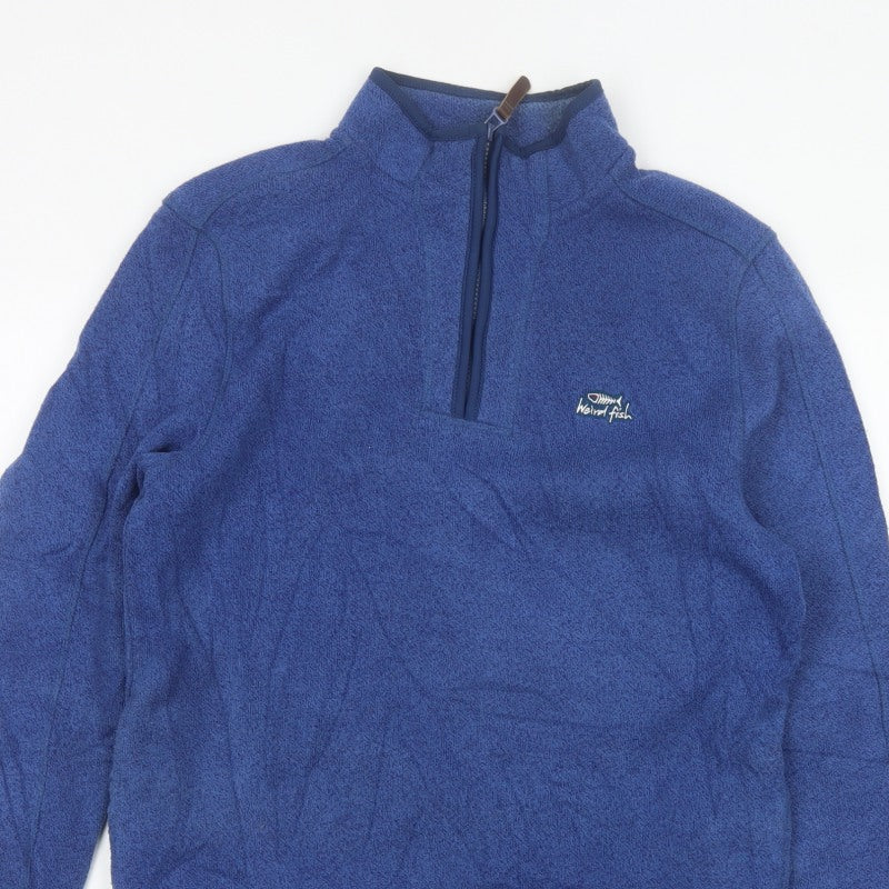 Weird Fish Men’s Blue M 1/4 Zip Fleece Pullover Sweatshirt