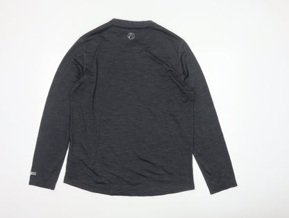Marks and Spencer Men Grey XL Active Long Sleeve Henley T-Shirt