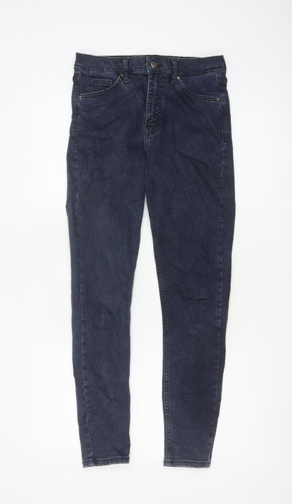 Topshop Women's Blue UK 10 Jamie High Rise Skinny Jeans W28 L32