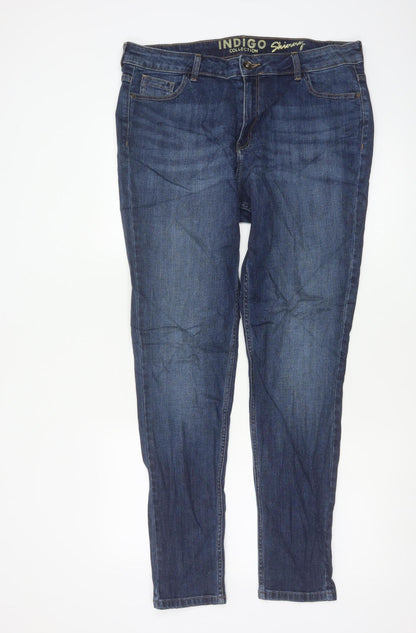 Marks and Spencer Women Blue UK 16 Skinny Mid Rise Stretch Jeans