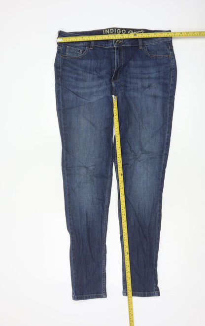 Marks and Spencer Women Blue UK 16 Skinny Mid Rise Stretch Jeans