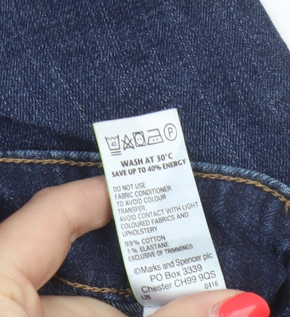 Marks and Spencer Women Blue UK 16 Skinny Mid Rise Stretch Jeans