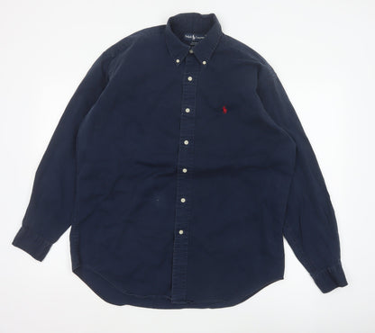 Ralph Lauren Men Blue M Blaire Classic Fit Button Down Cotton Shirt