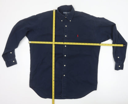 Ralph Lauren Men Blue M Blaire Classic Fit Button Down Cotton Shirt