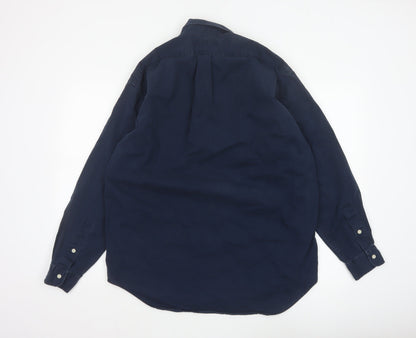 Ralph Lauren Men Blue M Blaire Classic Fit Button Down Cotton Shirt
