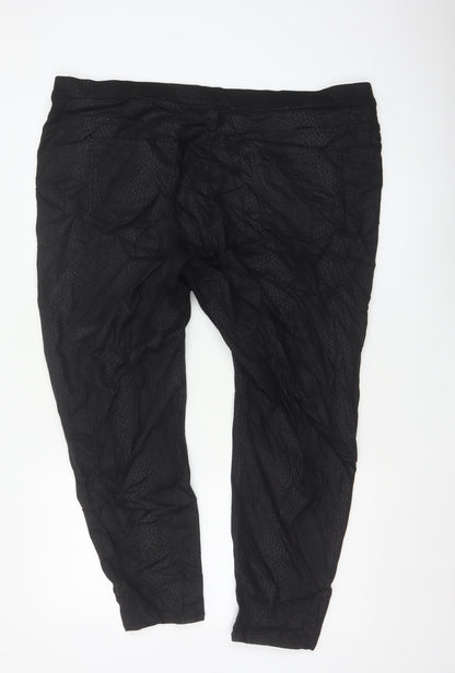 M&S Women Black Snake Print Jeggings UK 24 Short Stretch Slim