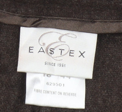 Eastex Women’s Brown Wool Blend Tapered Tailored Trousers UK 18