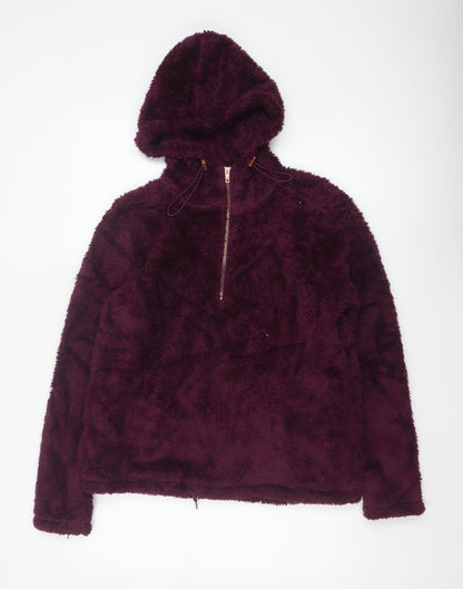RBX Women’s Purple M Fleece 1/4 Zip Hooded Pullover Sweatshirt