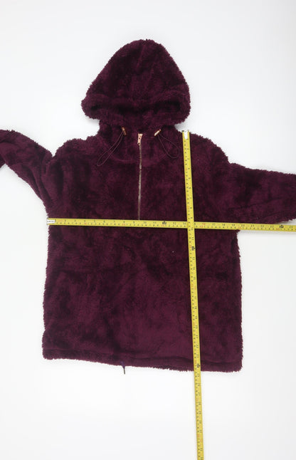 RBX Women’s Purple M Fleece 1/4 Zip Hooded Pullover Sweatshirt