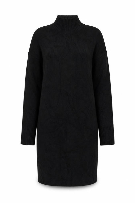 Nobody's Child Women Black S Knee Length High Neck Jumper Dress
