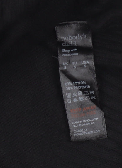 Nobody's Child Women Black S Knee Length High Neck Jumper Dress