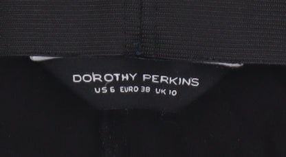 Dorothy Perkins Women’s Black UK 10 Skinny Trousers Gold Zip Pockets