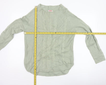 Damart Women’s Sage Green M Cable-Knit Thermal Pullover Jumper