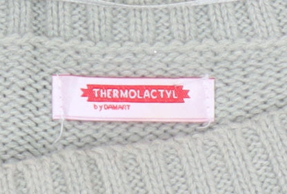 Damart Women’s Sage Green M Cable-Knit Thermal Pullover Jumper