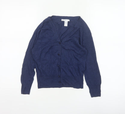 Mango Basics Women’s Blue S V-Neck Button Knit Cardigan