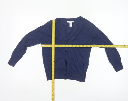 Mango Basics Women’s Blue S V-Neck Button Knit Cardigan
