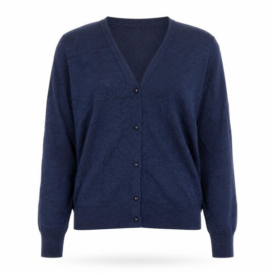 Mango Basics Women’s Blue S V-Neck Button Knit Cardigan