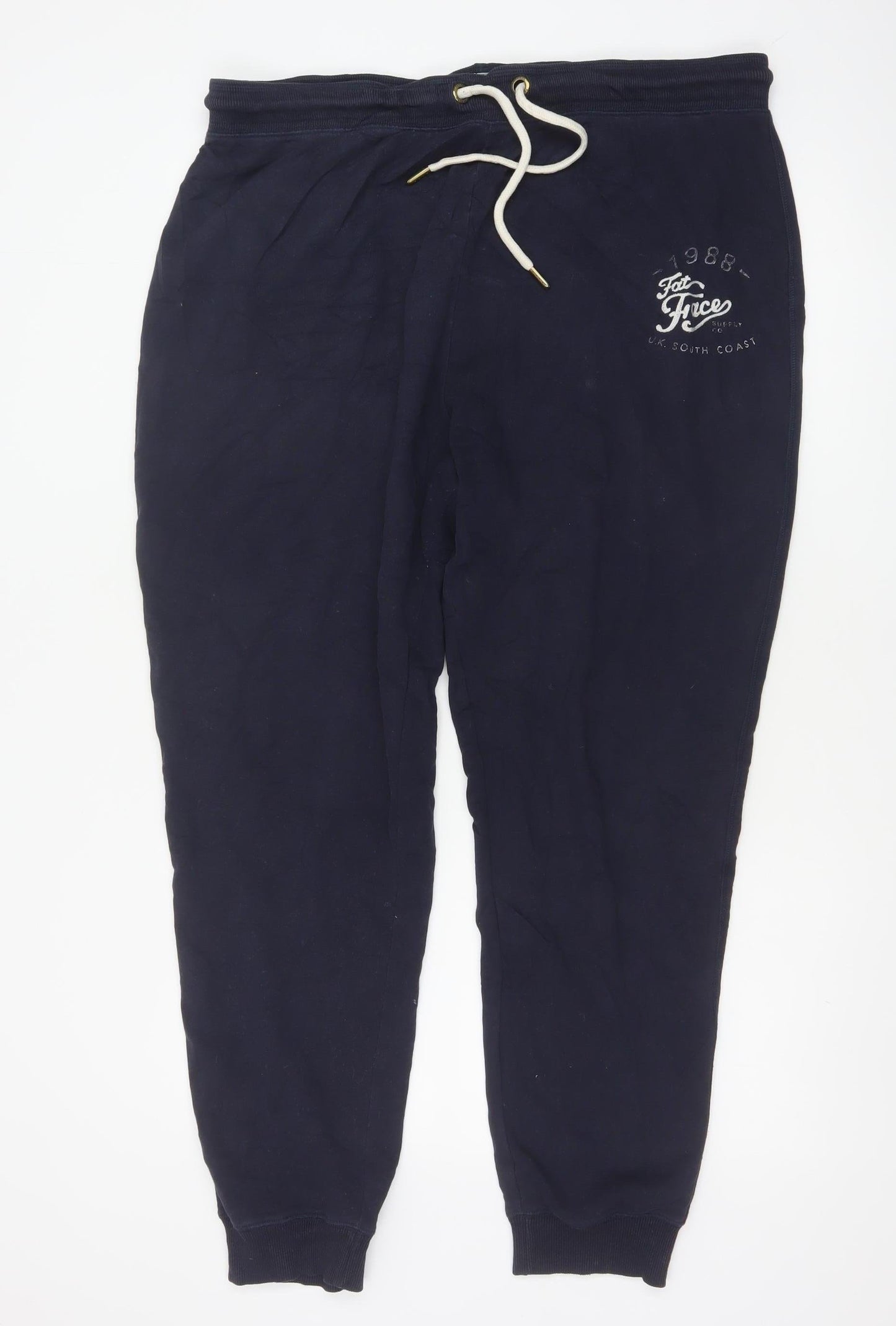 FatFace Women’s Blue Size 18 Logo Drawstring Cuffed Jogger Sweatpants