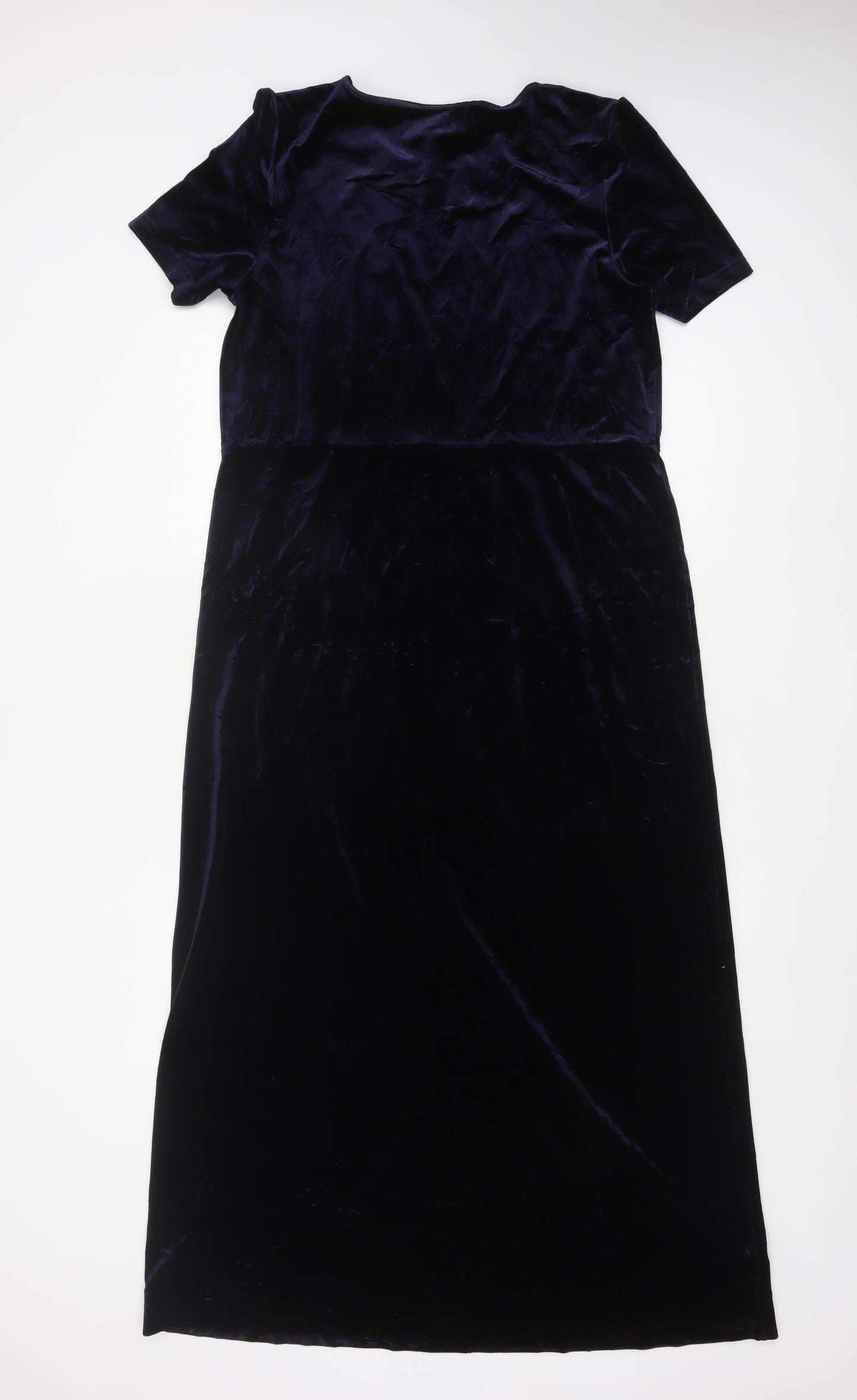Nature's Smiley Women Blue L Long Velvet A-Line Dress