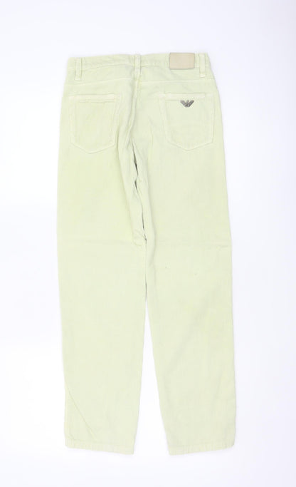 Armani Teen Boys Green 11 Years Corduroy Chino Trousers 148cm