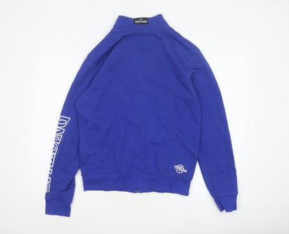 Spalding Men’s Blue S Full Zip Basketball Track Jacket Logo Pockets