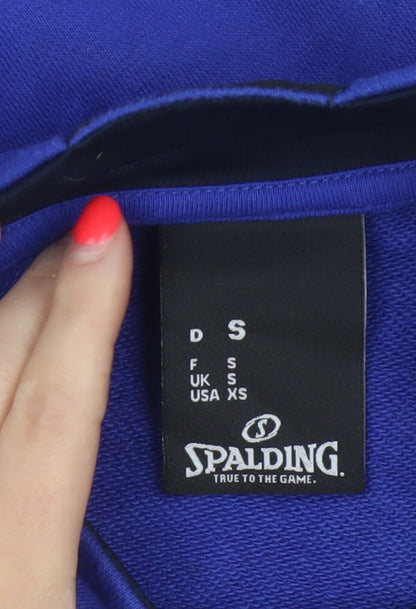 Spalding Men’s Blue S Full Zip Basketball Track Jacket Logo Pockets
