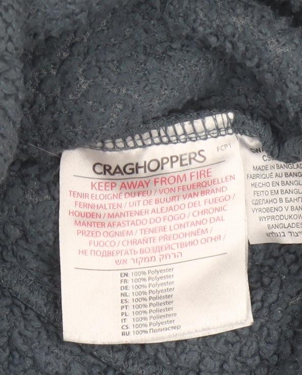 Craghoppers Women Grey UK 10 1/4 Zip Fleece Pullover Sweatshirt