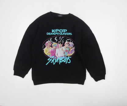 Netflix KPop Demon Hunters Saja Boys Black 13 Years Graphic Sweatshirt