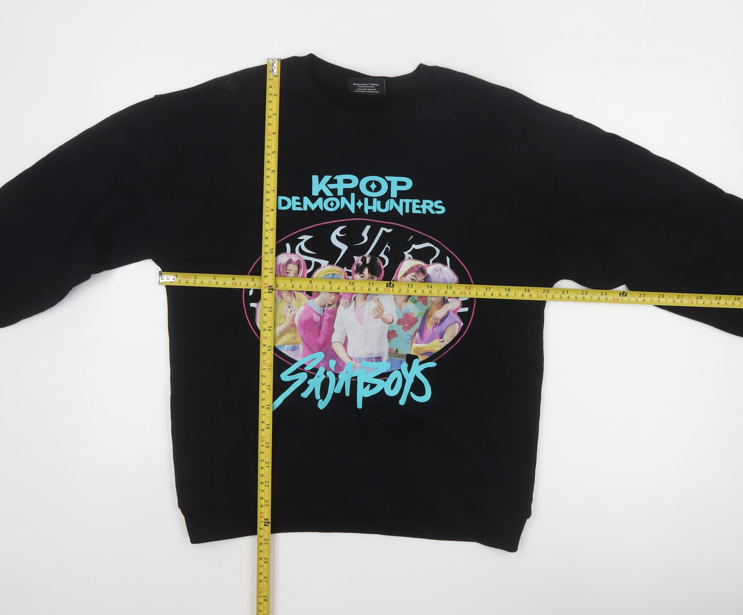 Netflix KPop Demon Hunters Saja Boys Black 13 Years Graphic Sweatshirt