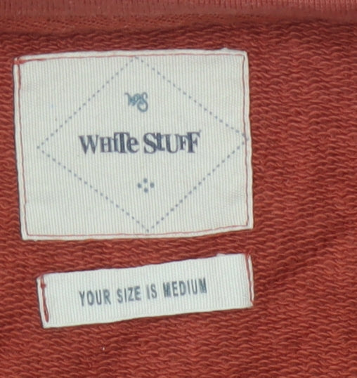 White Stuff Men’s Orange M Crew Neck Cotton Pullover Sweatshirt