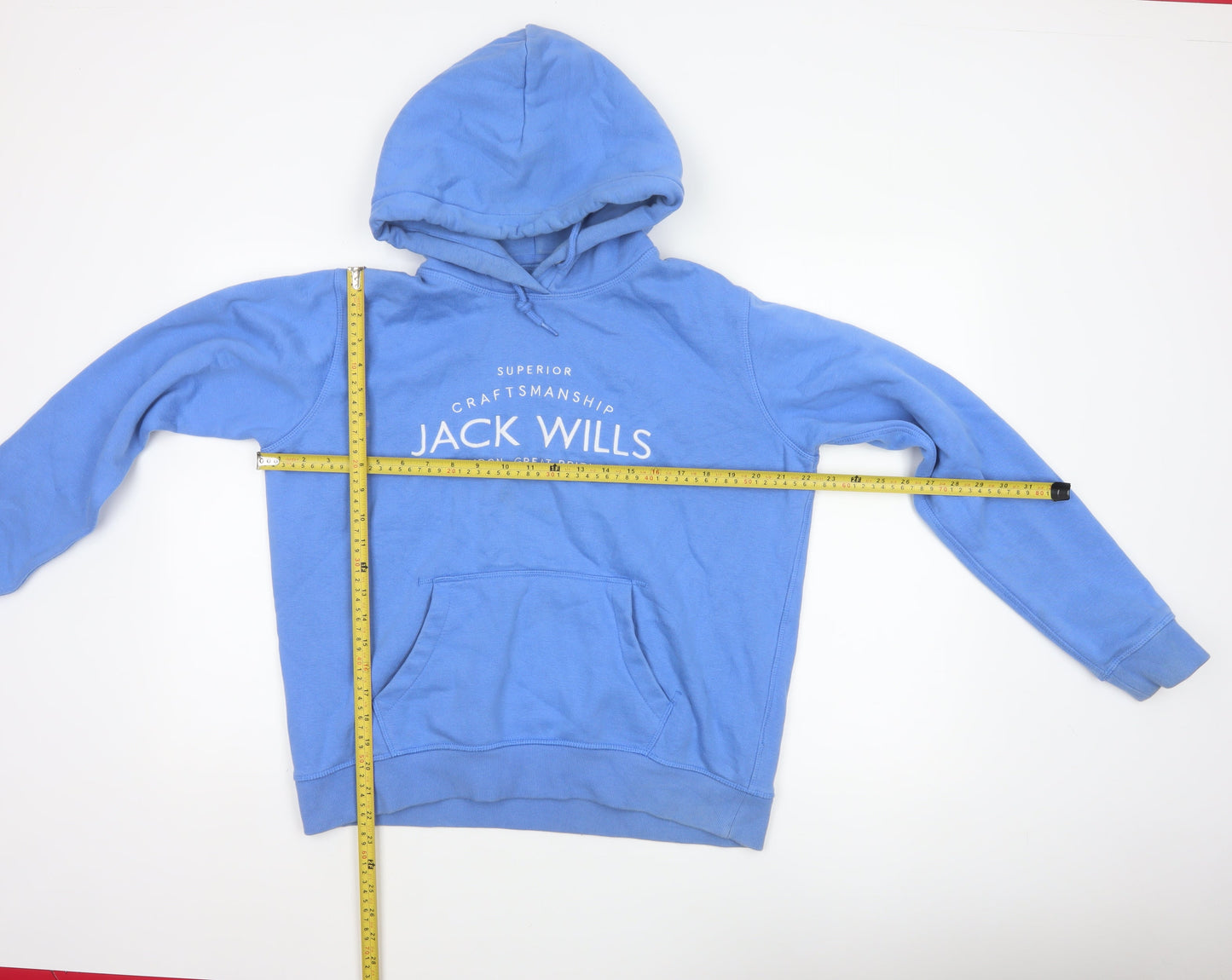 Jack Wills Women's Blue UK 12 Pullover Hoodie Logo Pockets