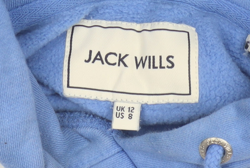 Jack Wills Women's Blue UK 12 Pullover Hoodie Logo Pockets