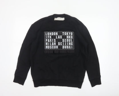 Victoria Victoria Beckham Women Black M City Graphic Pullover Sweatshirt