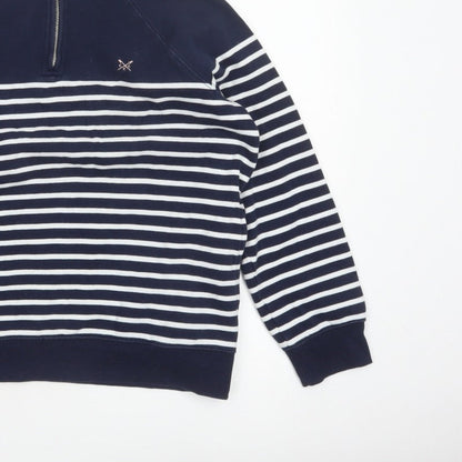 Crew Clothing Company Women’s Blue Striped 1/4 Zip Sweatshirt Size 14