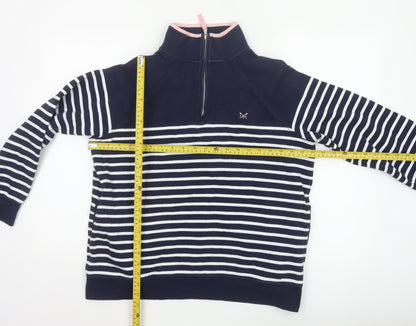 Crew Clothing Company Women’s Blue Striped 1/4 Zip Sweatshirt Size 14