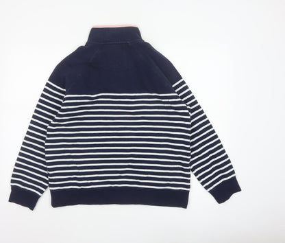 Crew Clothing Company Women’s Blue Striped 1/4 Zip Sweatshirt Size 14