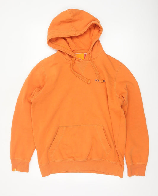SoulCal Men’s Orange L Pullover Hoodie Fleece Logo Pocket