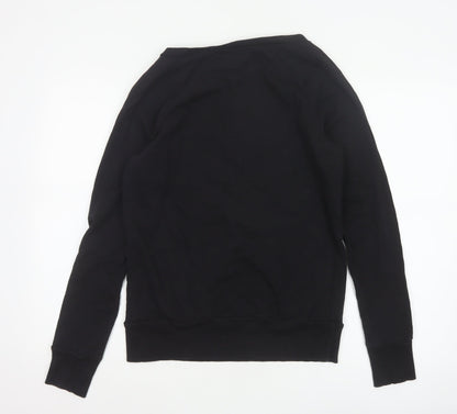 FC Jeans Women’s Black M Sequin Lizard Crew Neck Cotton Sweatshirt