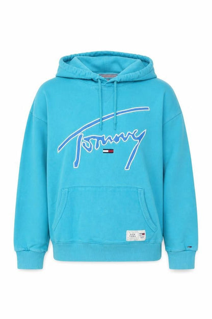 Tommy Jeans Women’s Blue M Pullover Logo Hoodie Cotton