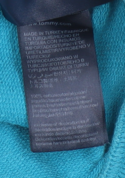 Tommy Jeans Women’s Blue M Pullover Logo Hoodie Cotton