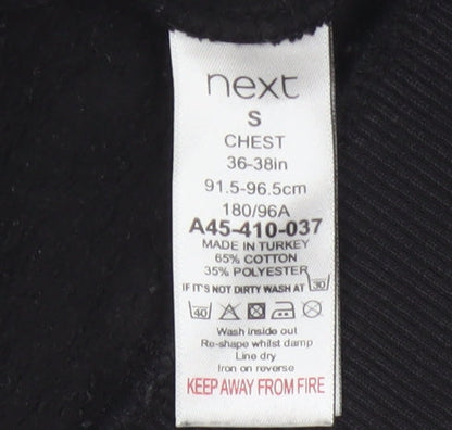 Next Men’s Black S Pullover Hoodie Worldwide Graphic Print