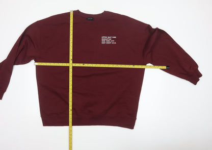 New Look Men’s Red L Pullover Sweatshirt NYC Graphic Print Crew Neck