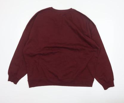 New Look Men’s Red L Pullover Sweatshirt NYC Graphic Print Crew Neck