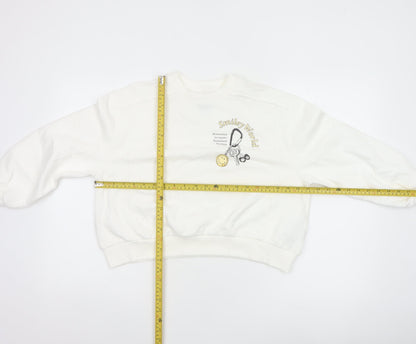 Smiley World Girls White 10-11 Years Pullover Graphic Sweatshirt
