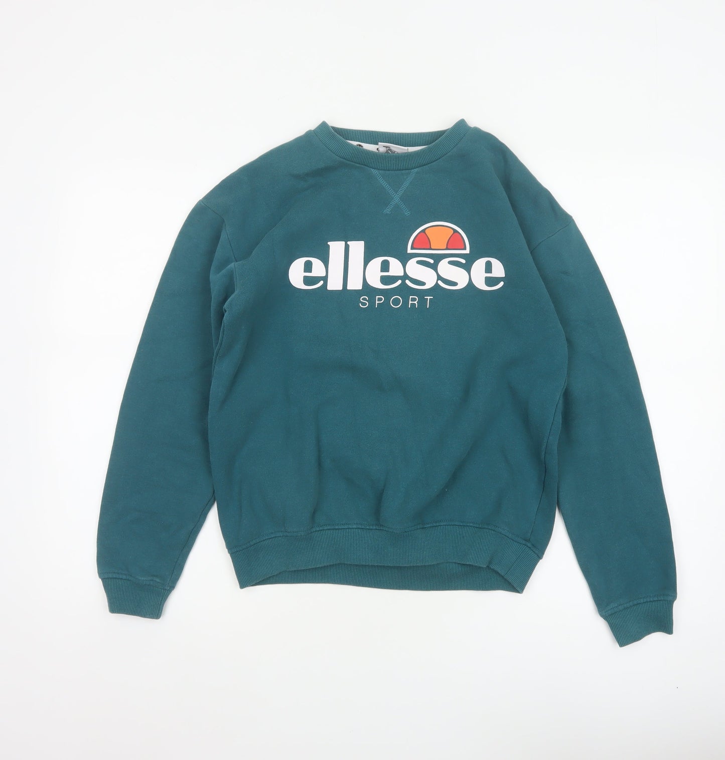 Ellesse Women’s Green UK 8 Logo Graphic Crew Neck Pullover Sweatshirt
