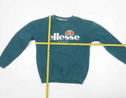 Ellesse Women’s Green UK 8 Logo Graphic Crew Neck Pullover Sweatshirt