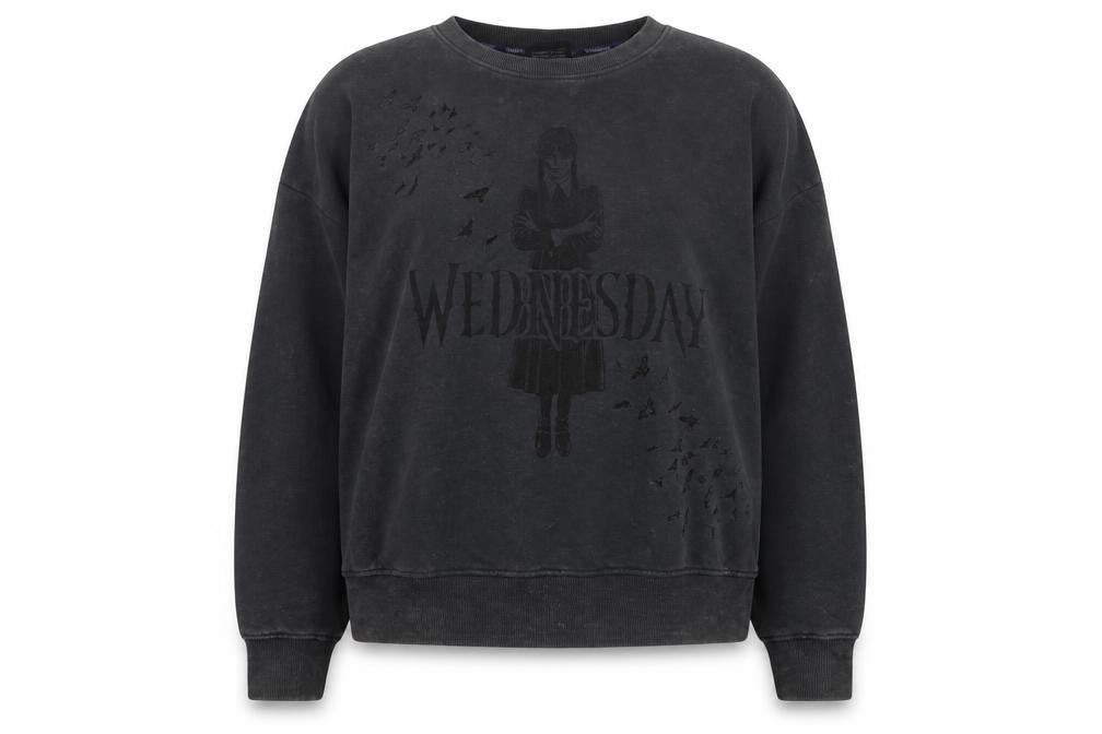 Primark Wednesday x Primark Women’s Black L Oversized Graphic Crew Sweatshirt