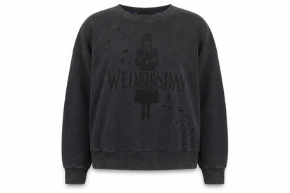 Primark Wednesday x Primark Women’s Black L Oversized Graphic Crew Sweatshirt