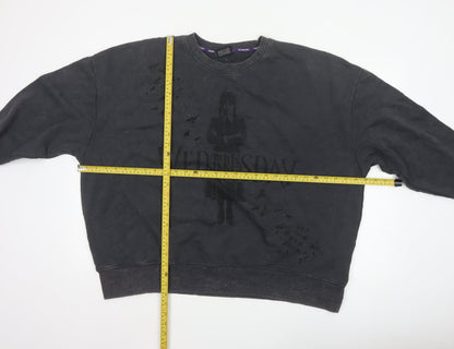 Wednesday x Primark Women’s Black L Oversized Graphic Crew Sweatshirt